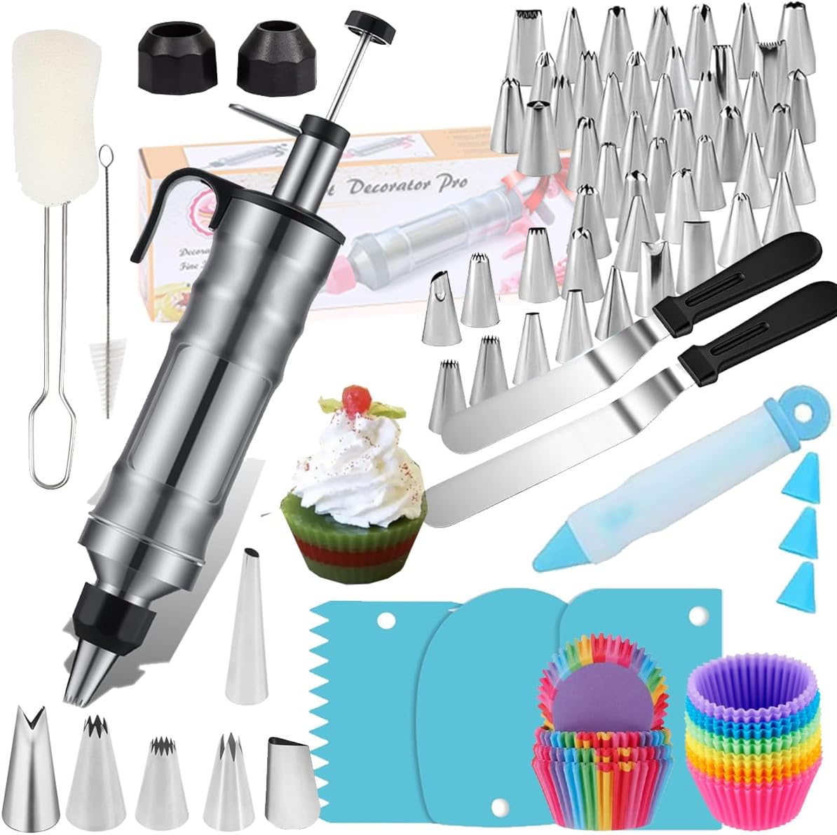 175PCS Icing Decoration Gun Set, Cake Decorating Kit with