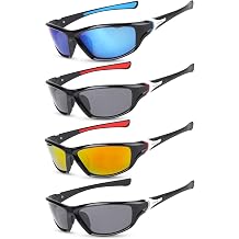 Utensilsto 4 Pairs of Sunglasses Men's Polarized Sports Sunglasses Bicycle Sports Glasses UV 400 Sunglasses for Men Women for Cycling Ski Golf Fishing Driving Hiking