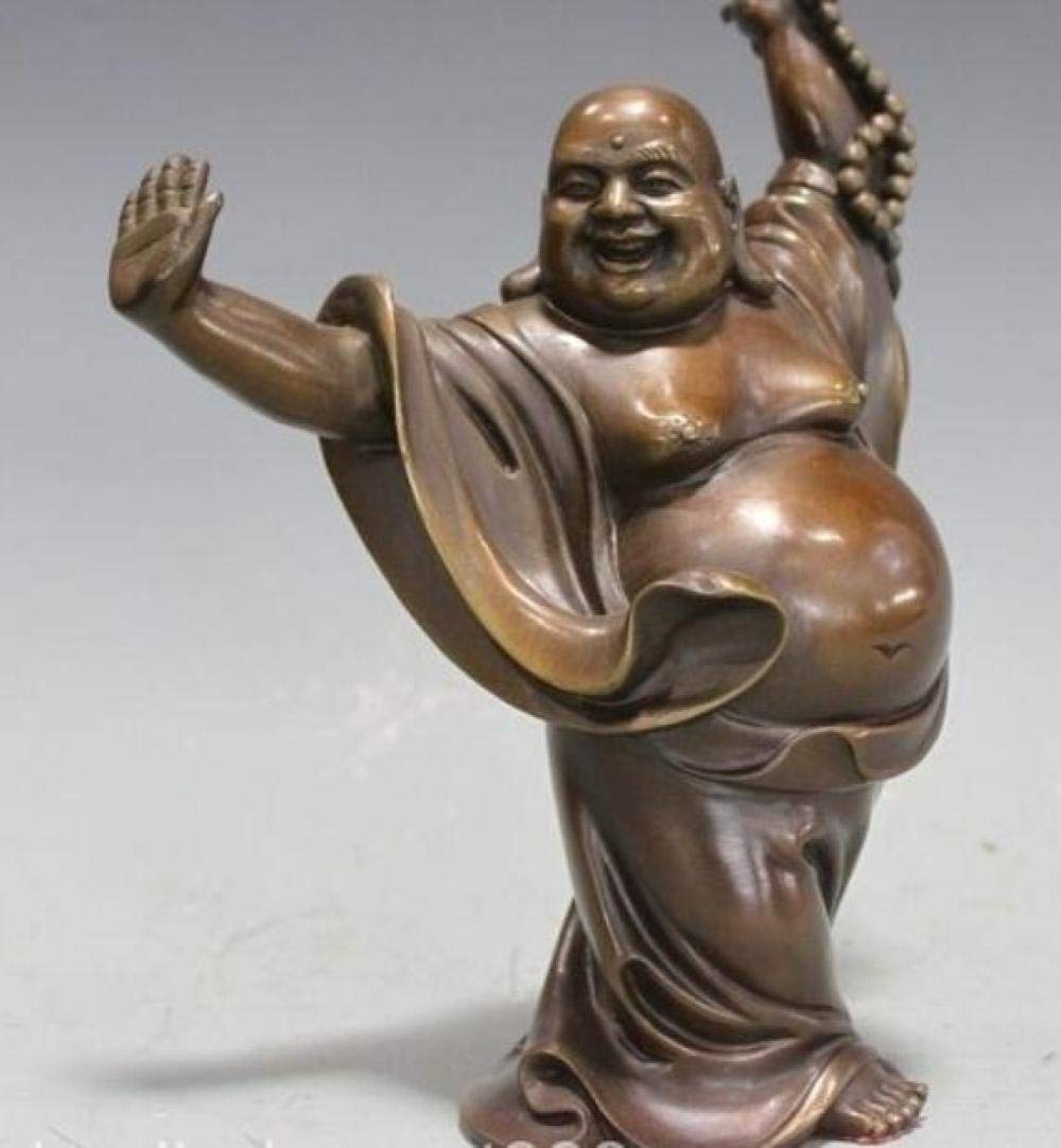 Amazon｜像の彫刻 中国仏教幸せな大きなお腹弥勒仏純粋な青銅の銅仏像