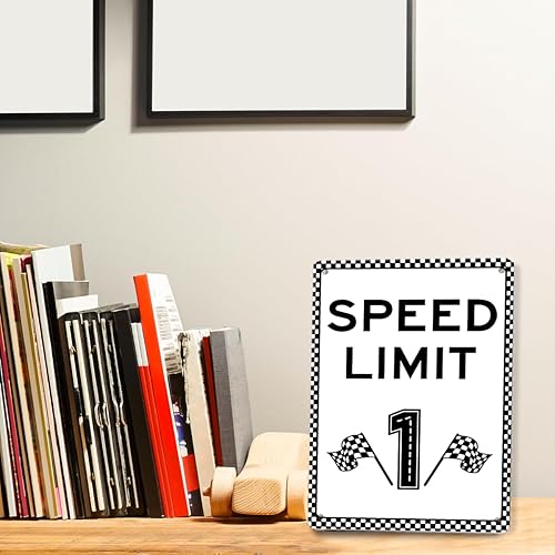 Miniatura 6 de Letrero de límite de velocidad 1, decoración de cumpleaños de auto de carreras, decoración de fiesta de cumpleaños de coche de carreras, 8 x 12