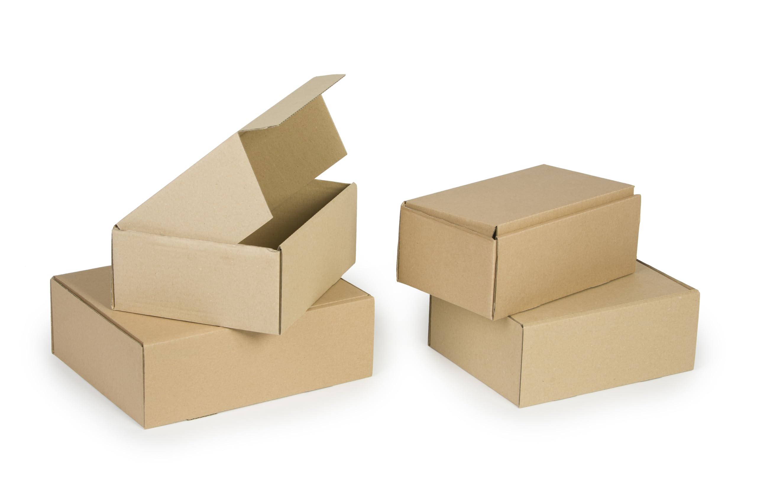 300 Stück Klappdeckelkartons 250x150x100 mm Innenmaß Versandkarton Kleiderbox 1-Wellig Fefco 426 Braun NEU