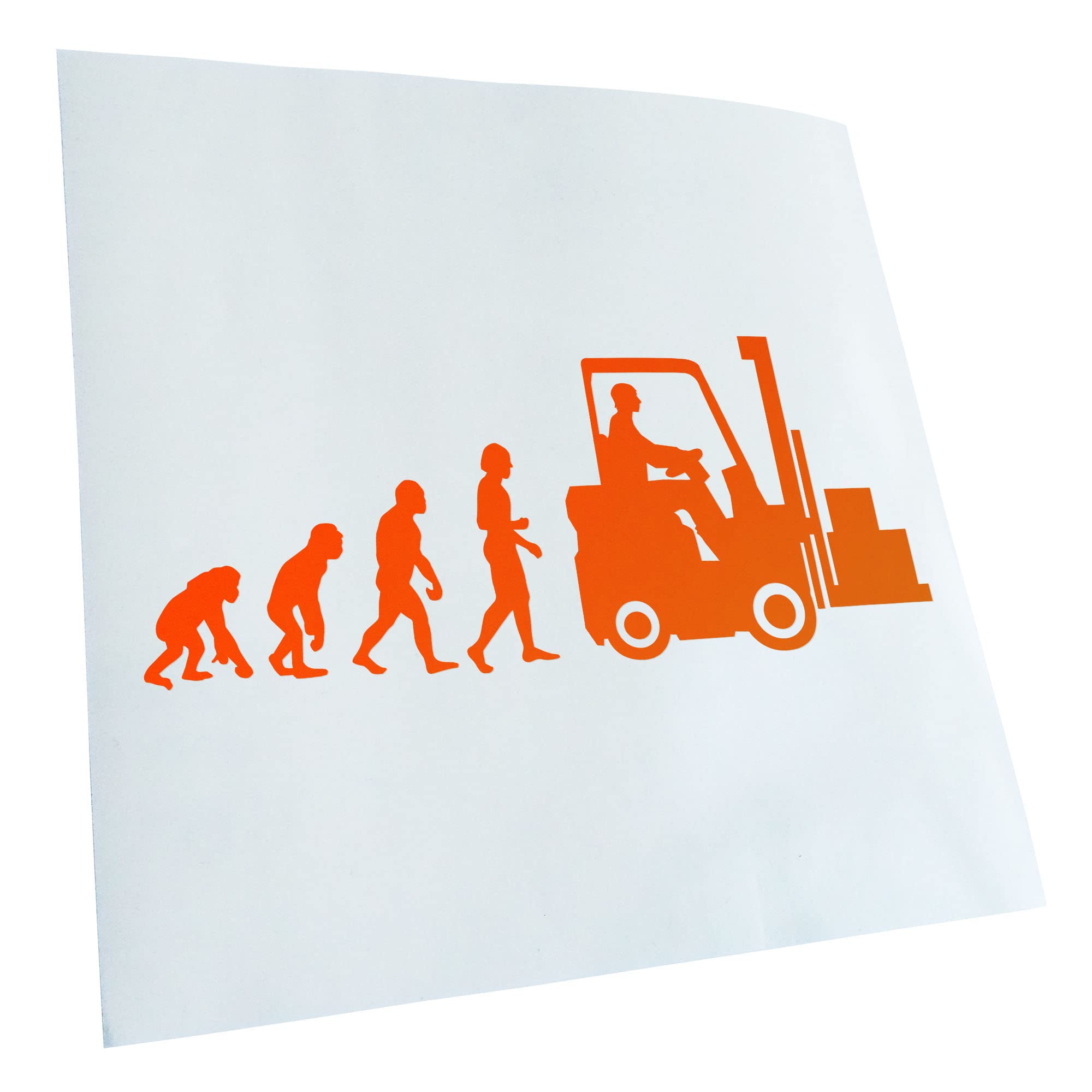 Kiwistar - Car Sticker - Neon Orange - 24 x 10 cm Evolution Forklift - Rear Window Car Sticker Weatherproof for Car Truck Moped Truck - Sticker Exterior Self-Adhesive Tuning Accessories for Window