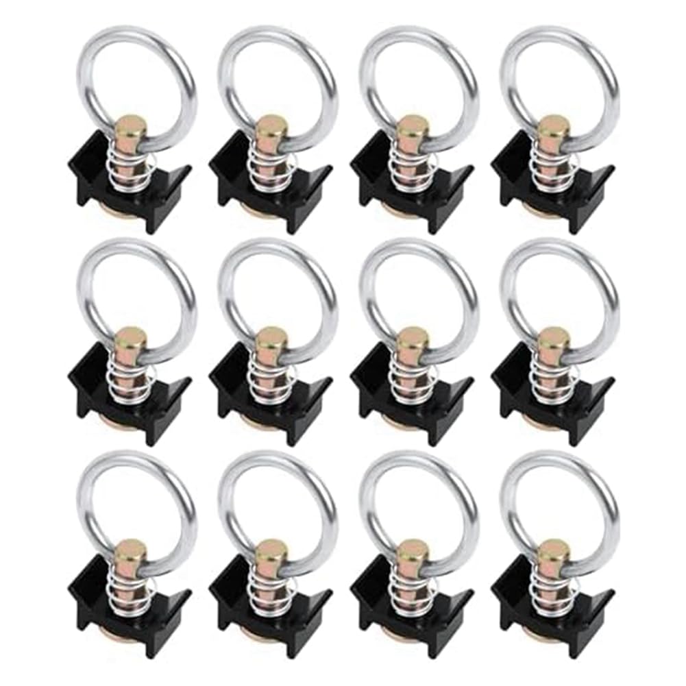Elantoexis Single Stud Fitting Tie Down Anchor Track Clips L Track 4,000LB Capacity with Stainless Steel Round Ring Aluminum Keeper - Image 4