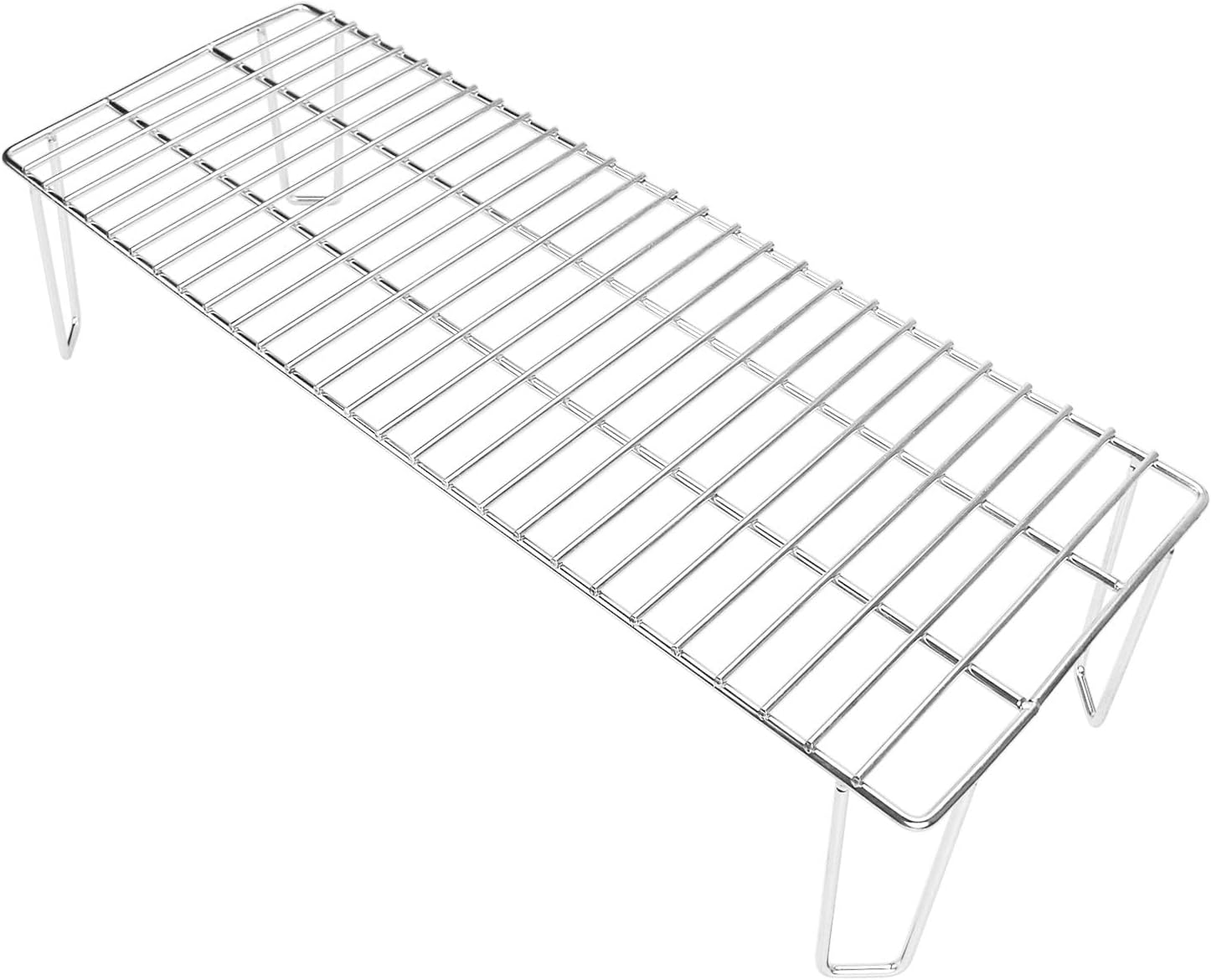 GRISUN Universal Grill Rack for Gas/Wood Pellet/Griddle/Smoker Grill, Warming Rack for Expand Cook Surface, Upper Rack with Foldable Leg Design, Chrome Plated Steel