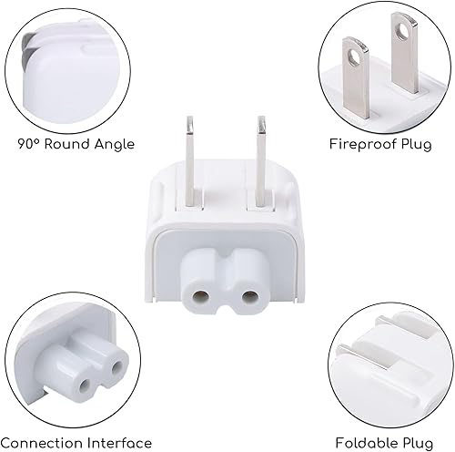 Miniatura 7 de Adaptador de corriente de CA Enchufe de viaje Cargador de pared Convertidor de enchufe estándar de EE. UU. Cabeza de pato para Apple MacBook