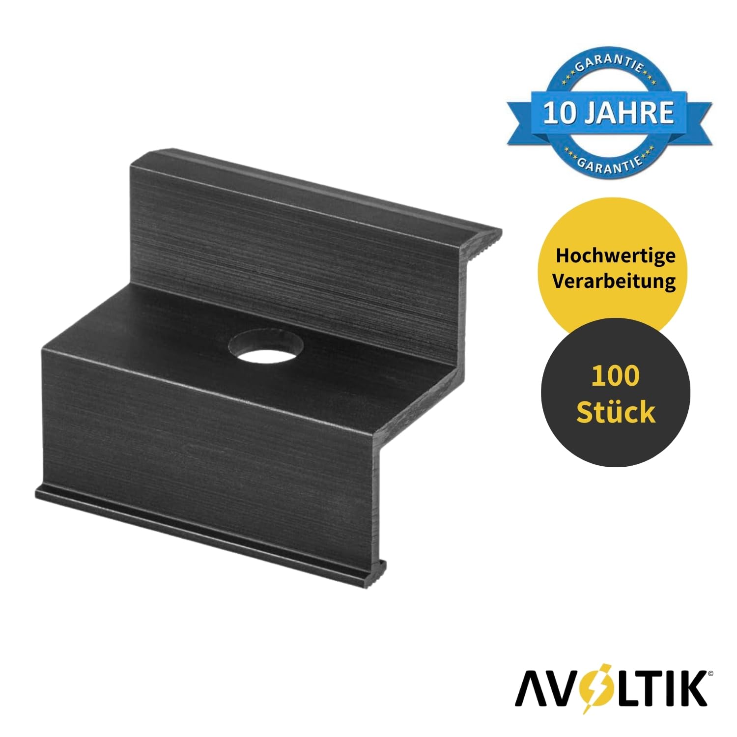 Avoltik PV Endklemme 35mm in schwarz 1 Stück I hochwertige Solarmodul Halterung aus robustem Aluminium für eine sichere & schnelle Befestigung I rost- & wetterbeständige Halterung für Solarmodule