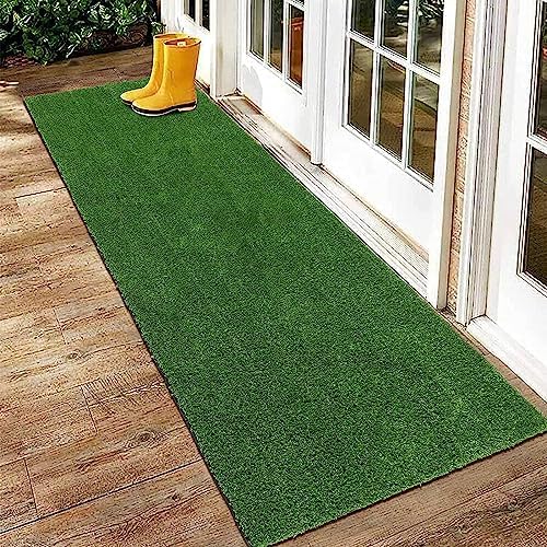 SHACOS Artificial Grass Mat Outdoor Area Runner Rugs Synthetic Artificial Grass Turf Rug Dog Training, High Density Fake Faux Grass Turf Lawn Rug, Natural and Realistic Looking Garden Pet Dog