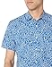 Amazon Essentials Men's Regular-Fit Short-Sleeve Poplin Shirt, Navy Floral, Large