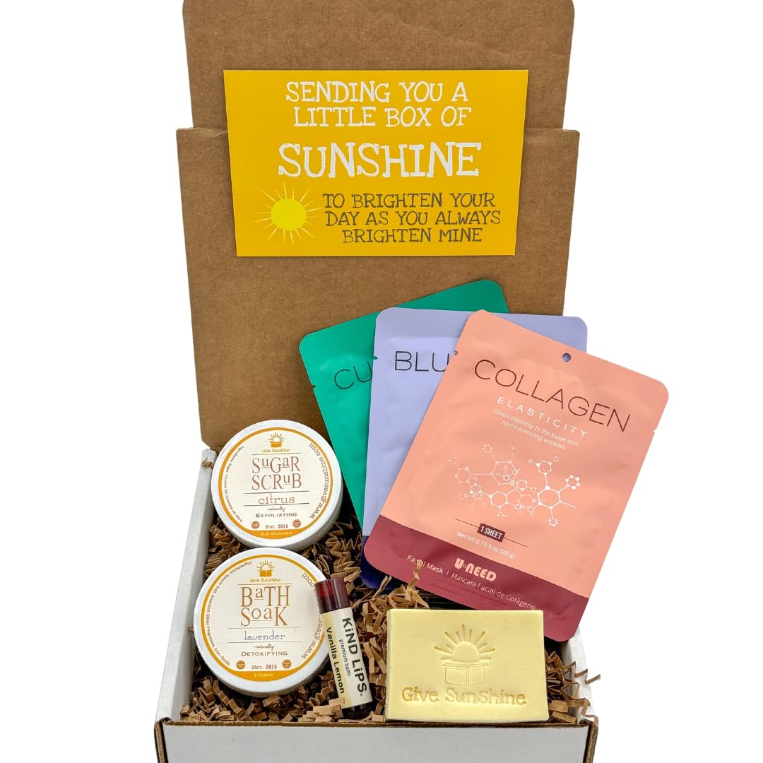 Generic Spa Night In Box - Citrus Sugar Scrub, Lavender Bath Soak, Handmade Island Citrus Goat Milk Soap, Spa Face Masks, Lip Balm - Luxurious Self-Care Gift Set for Women