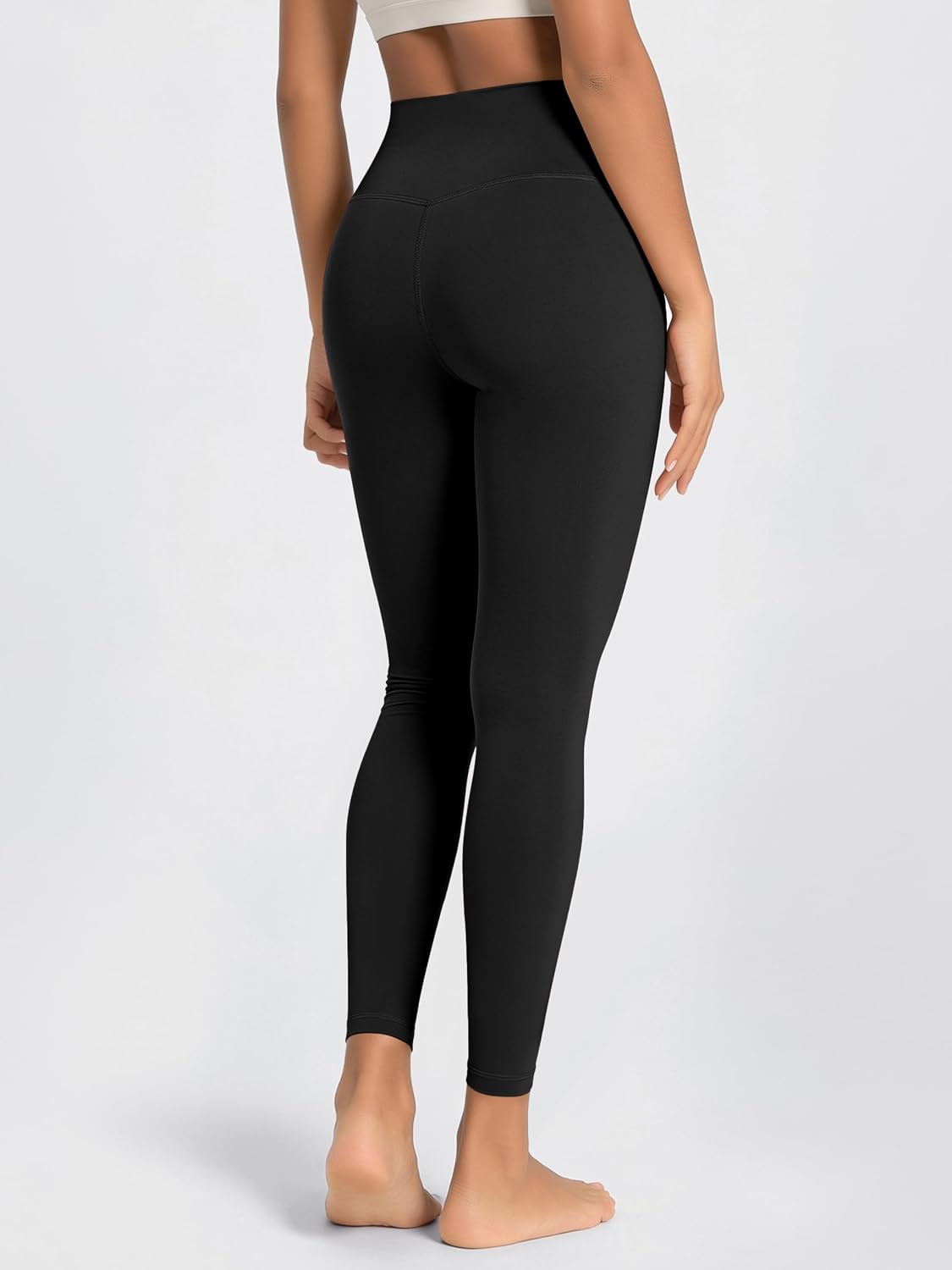 ODODOS Women's Cross Waist Yoga Leggings with Inner Pocket, 23"/25"/28" Gathered Crossover Workout Yoga Pants image 3
