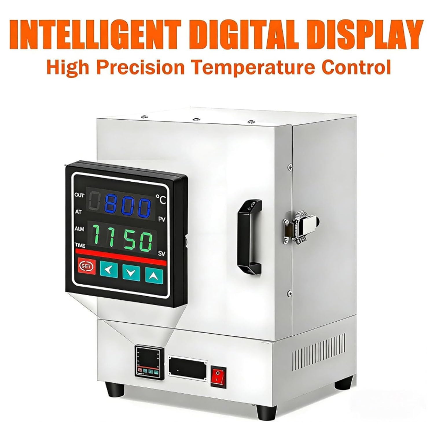 Horno de mufla eléctrico digital de 1150 ℃, horno de combustión de mesa compacto de 2000 W for uso en laboratorio, fabricación de joyas, cerámica y proyectos de fusión