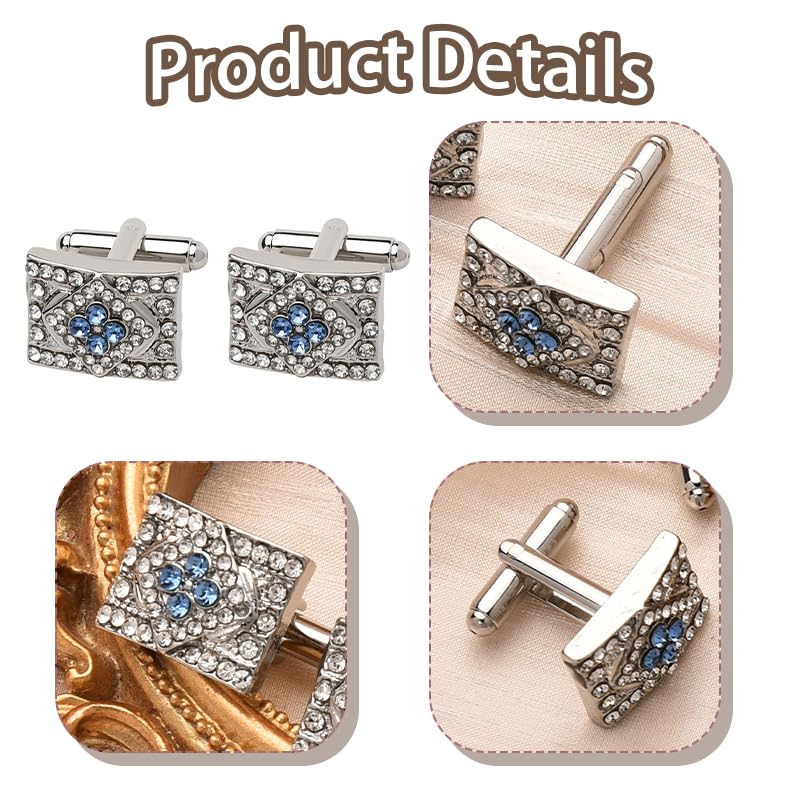 Set de Mancuernillas y Clip para Corbata en Plateado miniatura 6