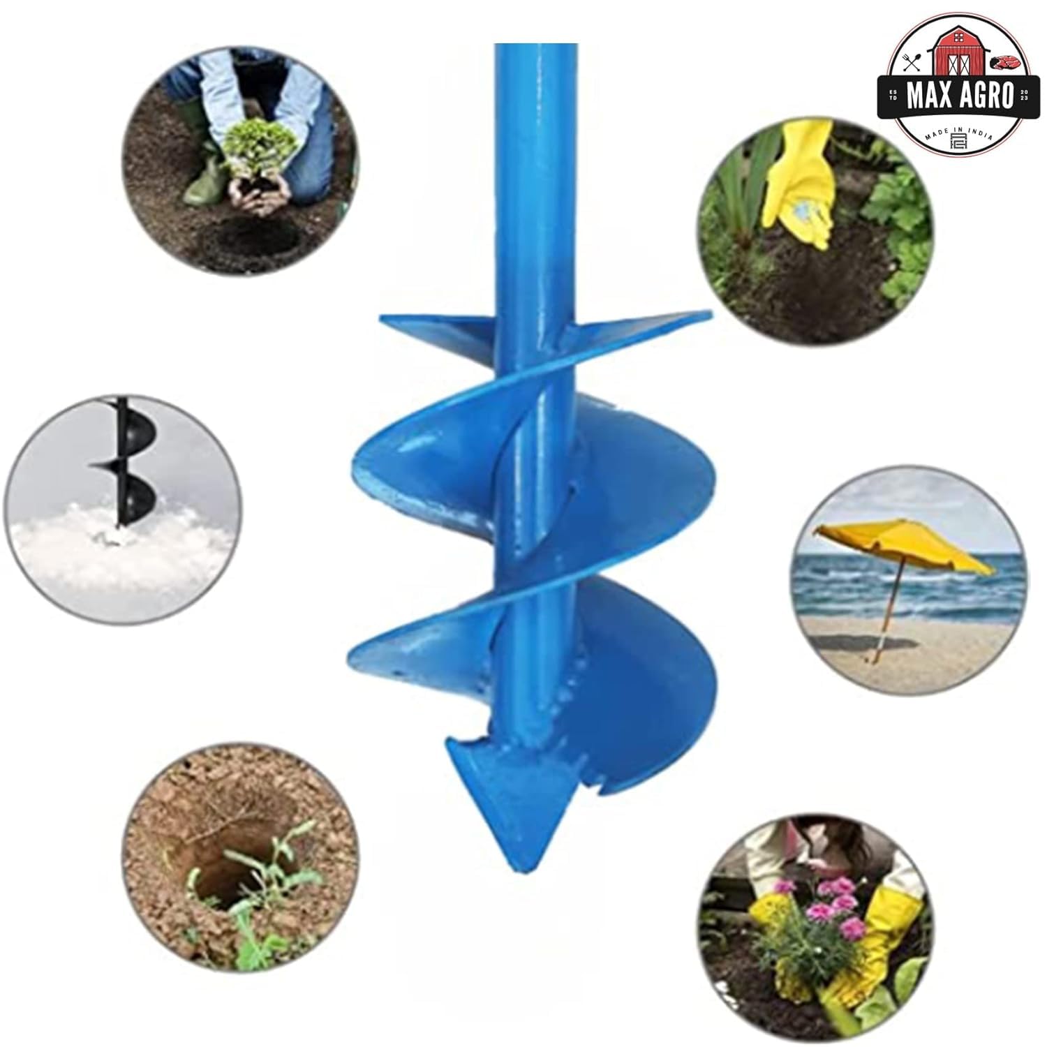 RedBuild Manual Earth Auger Hole Diger 4 Inch | Post Hole Digger | Garden Digger | Soil Digging Tool - Image 2 thumbnail