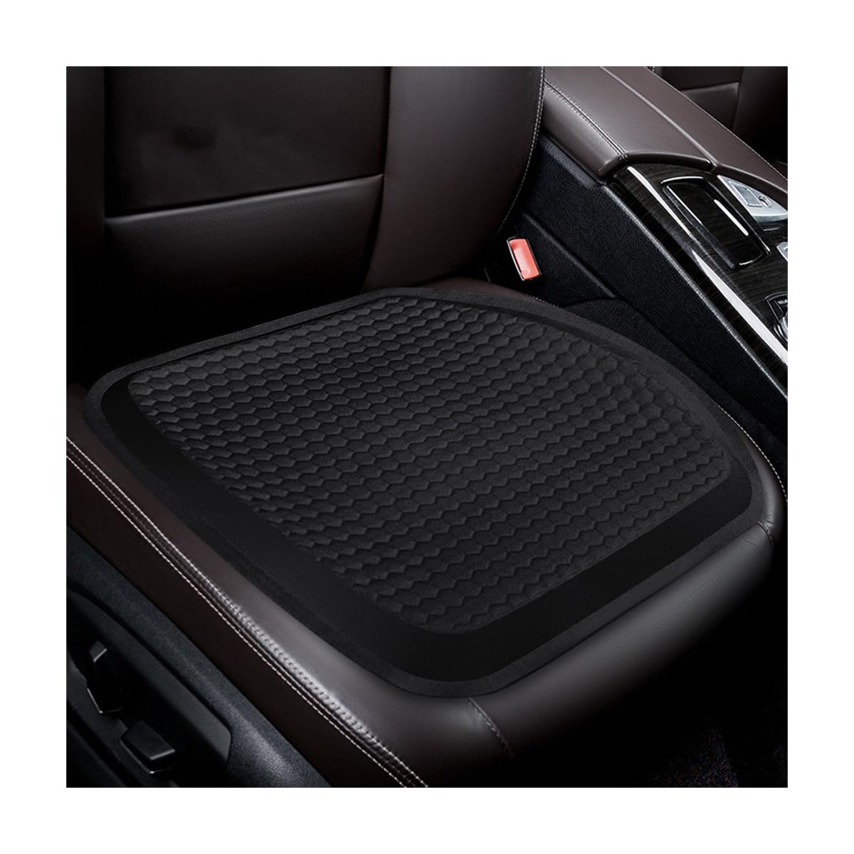 JNNJ 2 Pezzi Cuscino Sedile Auto Sedili Anteriori, Cuscino del Auto Sedile del Gel, Cuscino di Sostegno Lombare Traspirante per Sedia con Antiscivolo per Auto, Ufficio, Casa, Carrozzina(Nero)