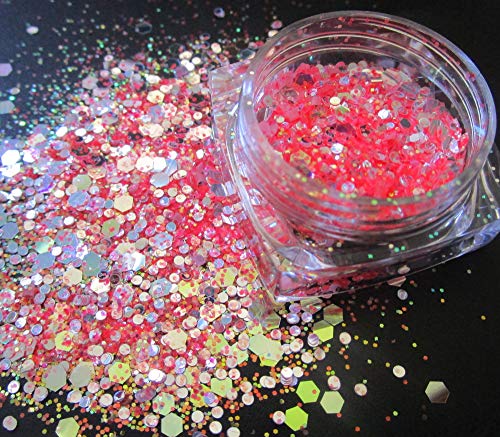 Luckforever 12 Colors Chunky Body Glitters Iridescent White Pink Purple Hexagon Nail Glitters Sequins Flakes Powder For Acrylic Nails Crafts Paints Resin Cosmetics #TOP5