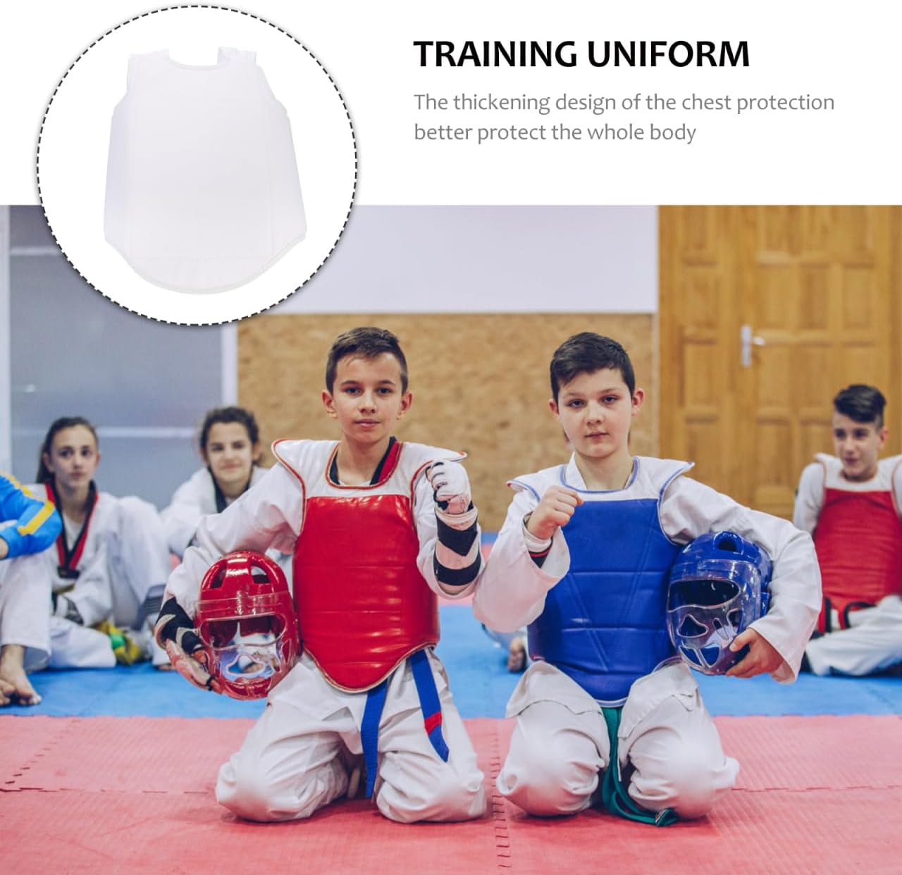 1Pc Chest Protector Sweat Vest Muay Thai Chest Guard Taekwondo Chest Guard Kids Protector Vest Boxing