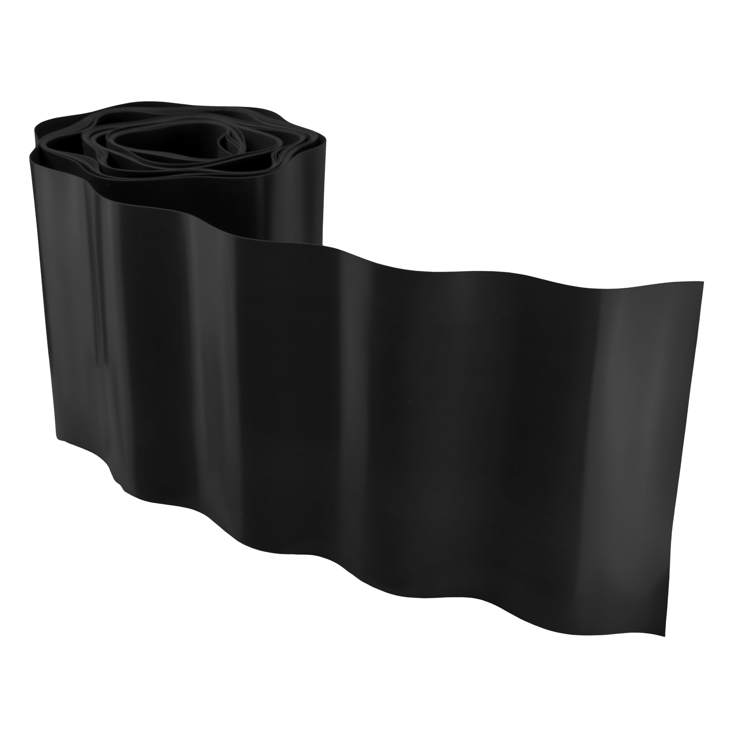 AP Supplies Wavy Plastic Garden Lawn Edging - provides a clear separation between grass, flower beds, pathways, and other landscape features. (H=15CM, L=9M, Black)