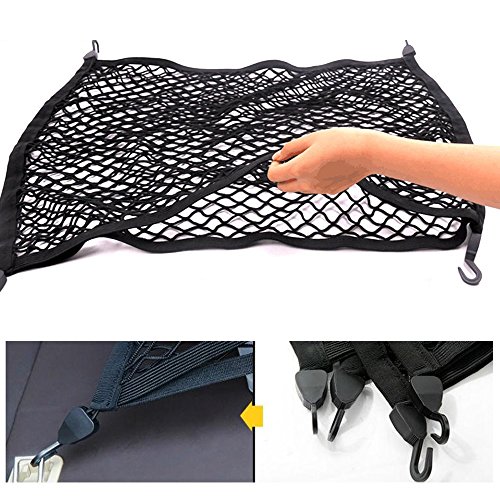 Premium Quality Adjustable Elastic Cargo Net Universal Stretchable Truck Net With Hooks,Storage Bag For Car, Suv, Truck, Pickup Trucks Black 32X24In #TOP3