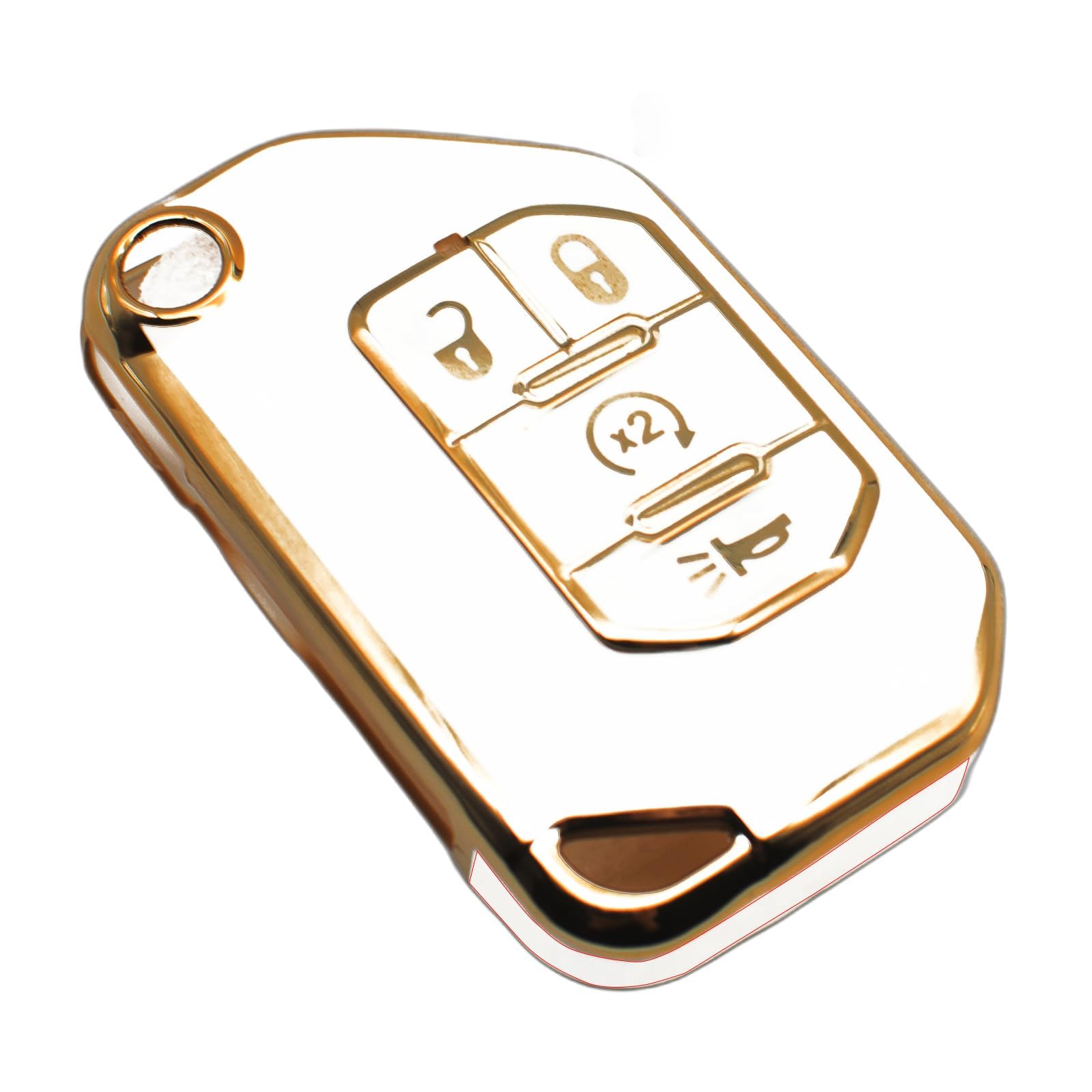 FEYOUN Key Fob Cover Compatible with Jeep Gladiator Wrangler Wagoneer Flip 4 Buttons TPU Remote Keyless Key Fob