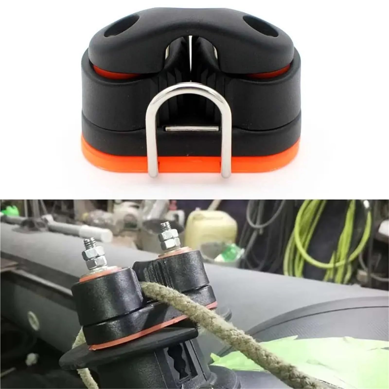 Strozzascotte, Morsetti A Camme Marini Morsetto universale for funi in nylon con cuscinetti a sfera e anelli di guida, galloccia a camma con ingresso rapido for kayak, ferramenta nautica, gallocce for