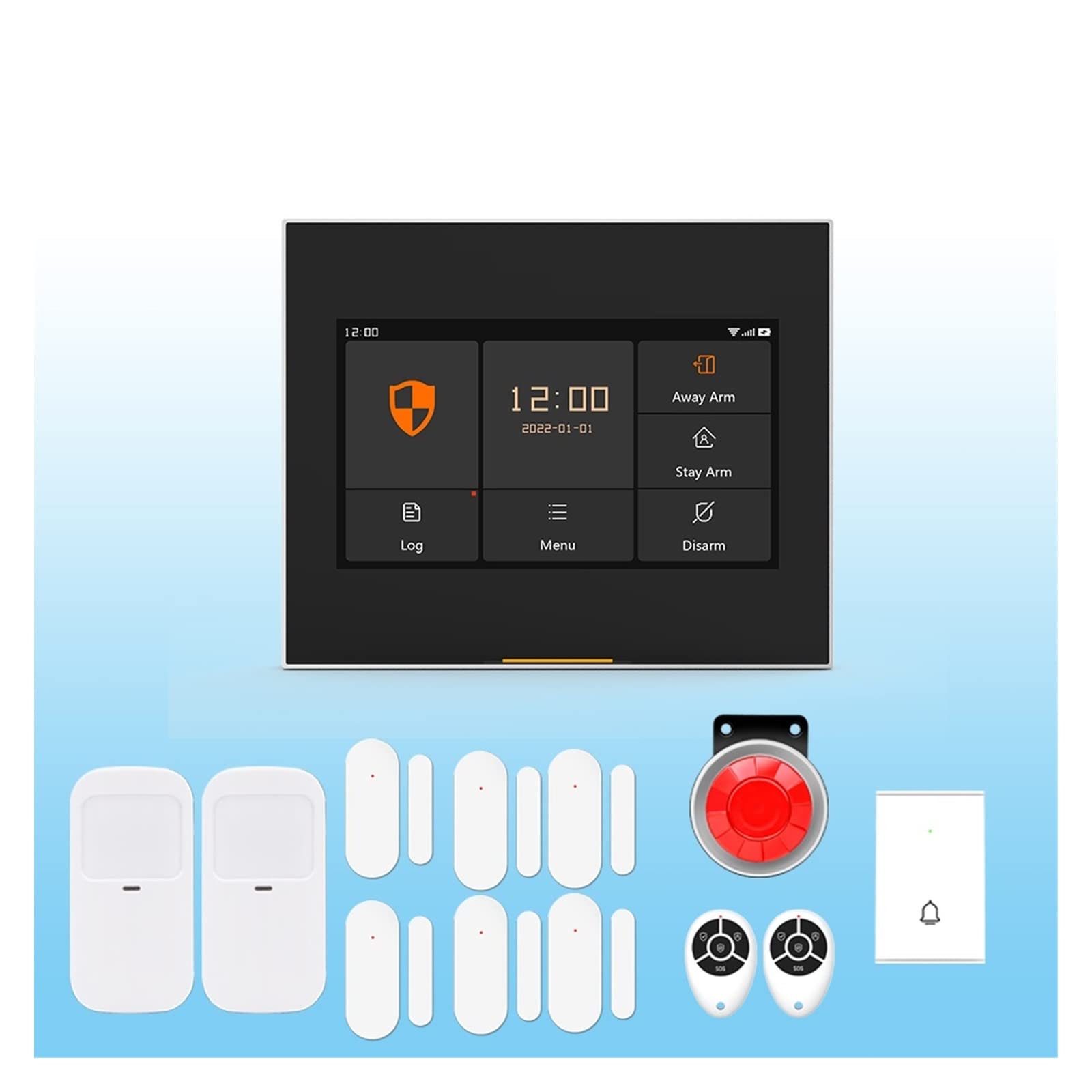 Alarmy domowe, Zestawy systemu alarmowego bezpieczeństwa domowego Tuya Smart for Garage Residential i Shop Wireless Touch WiFi + GMS Wspieraj życie Samrt App(H501-ID)