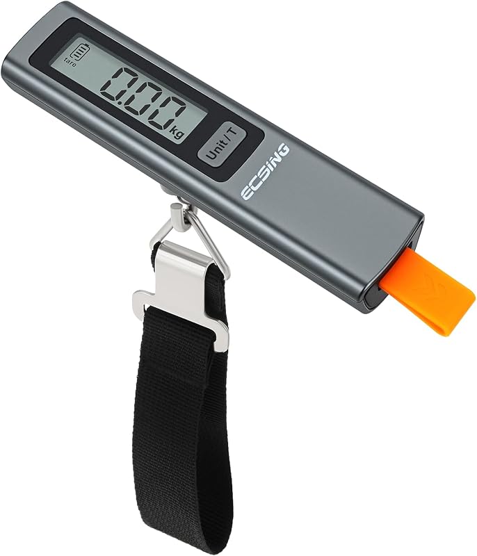 Portable Luggage Scale Battery Free - Digital & Backlit LCD Display, Luggage Weight Scale, 110 lbs/50 kg, For Travel, Airplane, Shipping, Shopping, Outdoor