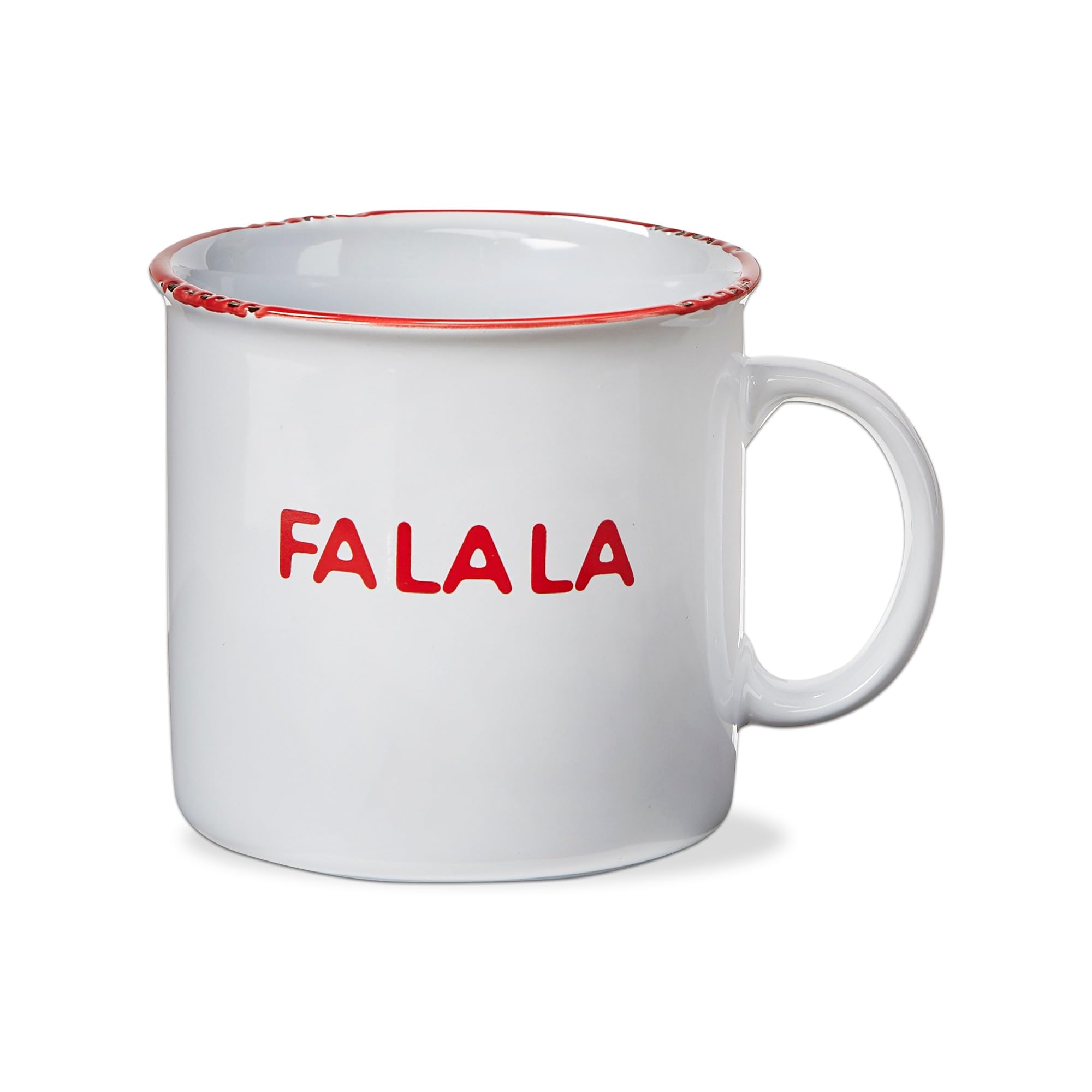 tag Falala Red Sentiment White Stoneware Dishwasher Safe Camper Mug, 16 oz White