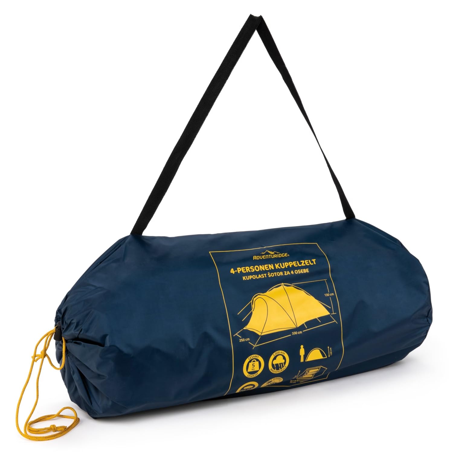 Kuppelzelt 4 Personen Camping Zelt - 4 Mann Campingzelt Igluzelt Trekkingzelt mit 2000 mm Wassersäule mit Vorzelt inkl. 2 Eingänge wasserdichtes Festivalzelt