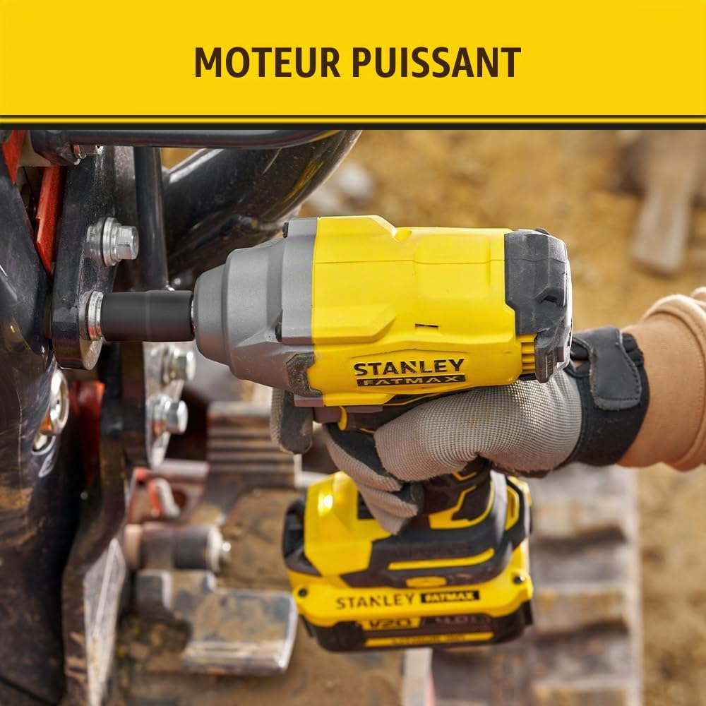 Boulonneuse a chocs - STANLEY FATMAX V20 - SFMCF920B-XJ - 1/2 Brushless 370 Nm - Lithium 18V - Sans Batterie