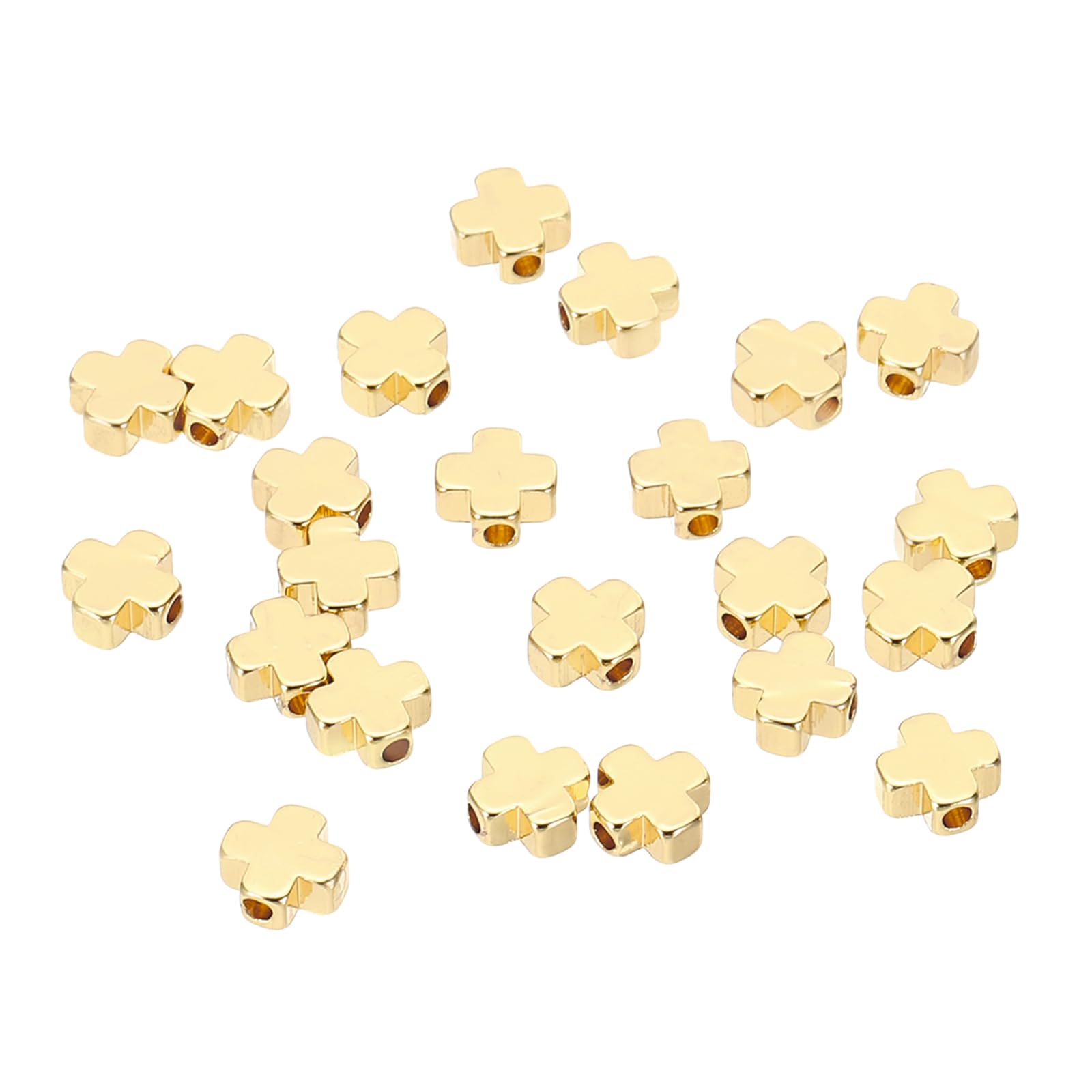 PATIKIL Cross Beads for Bracelets 24 Pcs Gold Plated Pendants Loose Beads Brass Spacer Beads for Jewelry Making Necklace Bracelet DIY