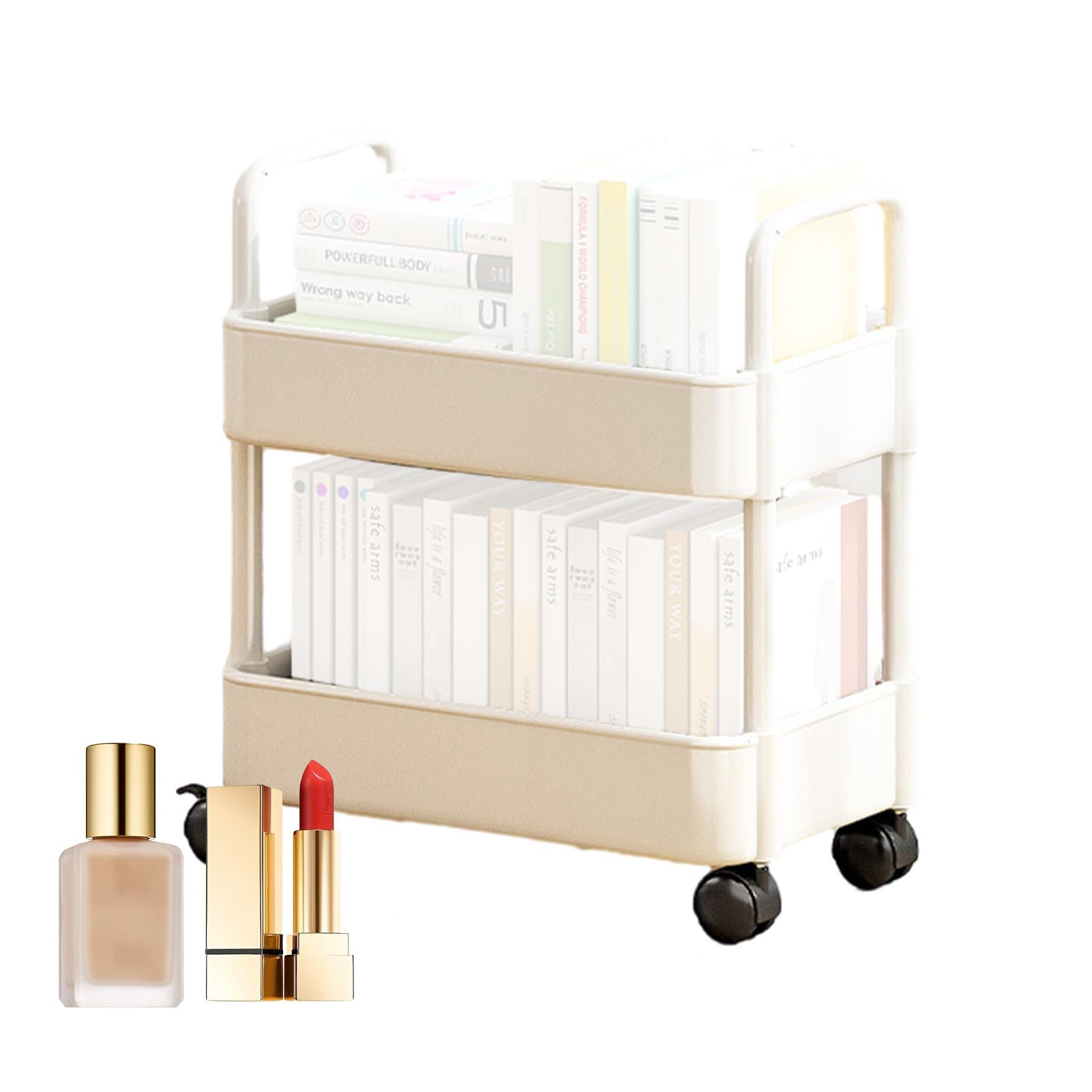 Carrello Scaffale Mobile, Carrello Portaoggetti a 2 Livelli, Carrello Portaoggetti Multifunzionale per Massimizzare lo Spazio, Carrello Portaoggetti, Carrello Portaoggetti Mobile per Cucina Salotto
