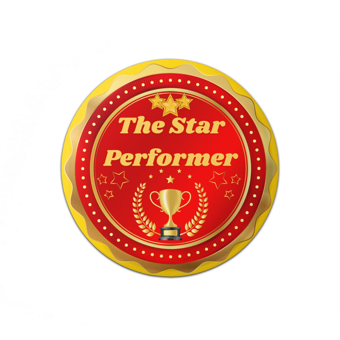 Star Performer Badge Pack Of 10 Round Pin Button Badge For Students Colleges Classes Office Boys Girls Men Women Batches For Bags, Backpack Size-58mm-image-36