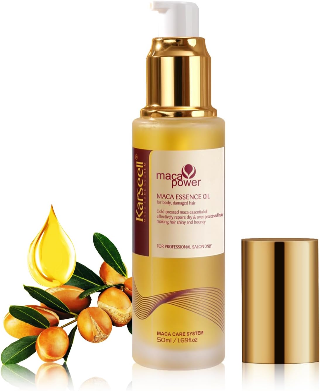 Moroccan Argan Oil for Hair Healing Cold Pressed Weightless Argan Oil Hair Serum for Dry Damaged Hair 50ml
