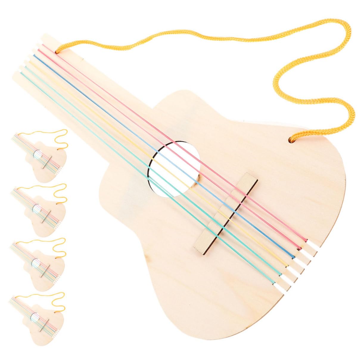 Supvox 12.7 Zoll DIY Holzgitarre Für Kinder Unbemalte Spielzeuggitarre Kreatives Musikinstrument Zum Basteln Bemalen Zuhause Kindergarten