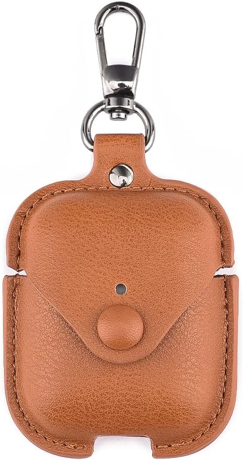 Headphone Case Cover for AirPods Case,Business PU Leather Case Cover with Carabiner for Apple AirPods 2nd Gen 1st Generation Charging Case Case