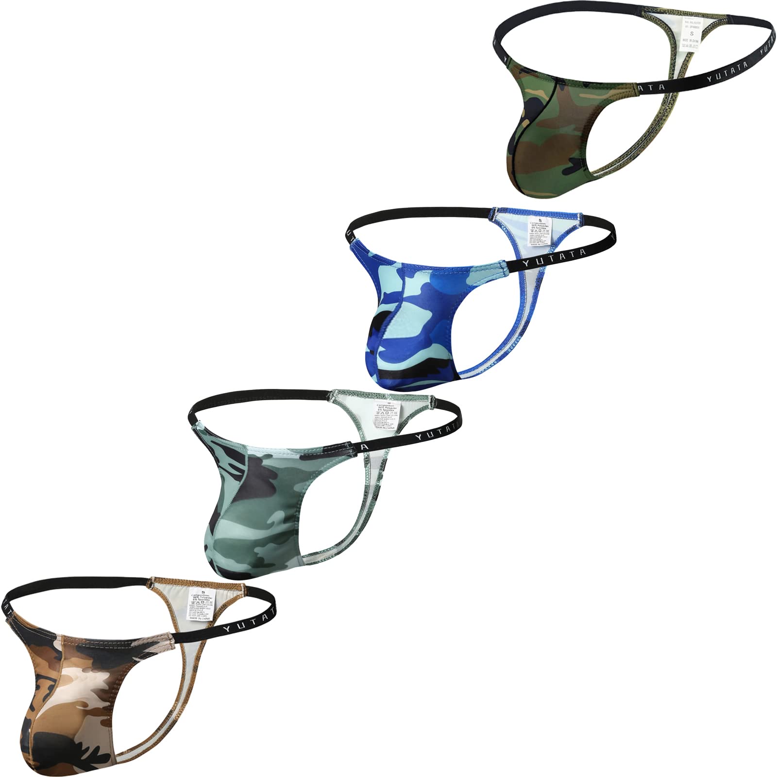 Faringoto Mens Camoufalge Thong Underwear Men's Slim G String Bikini