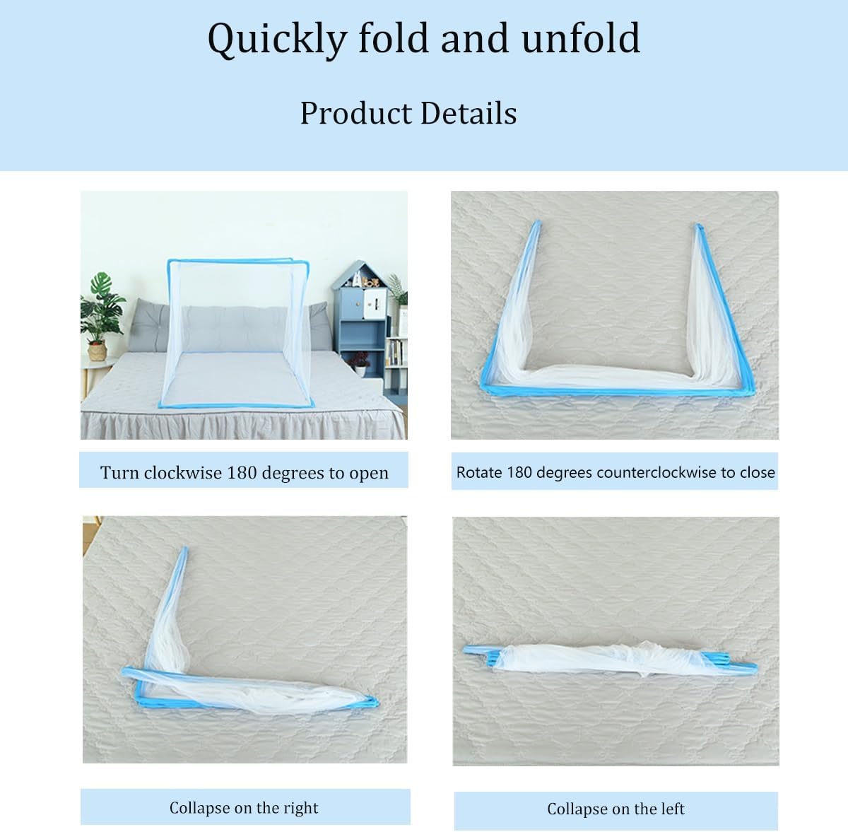 Instant Pop Up Mosquito Net for Camping Travel, Portable Foldable Mesh Tent with Carry Bag, Breathable Lightweight Netting for Bed Patio Home Backyard(B,King Size 200cm (L)*100cm (W))