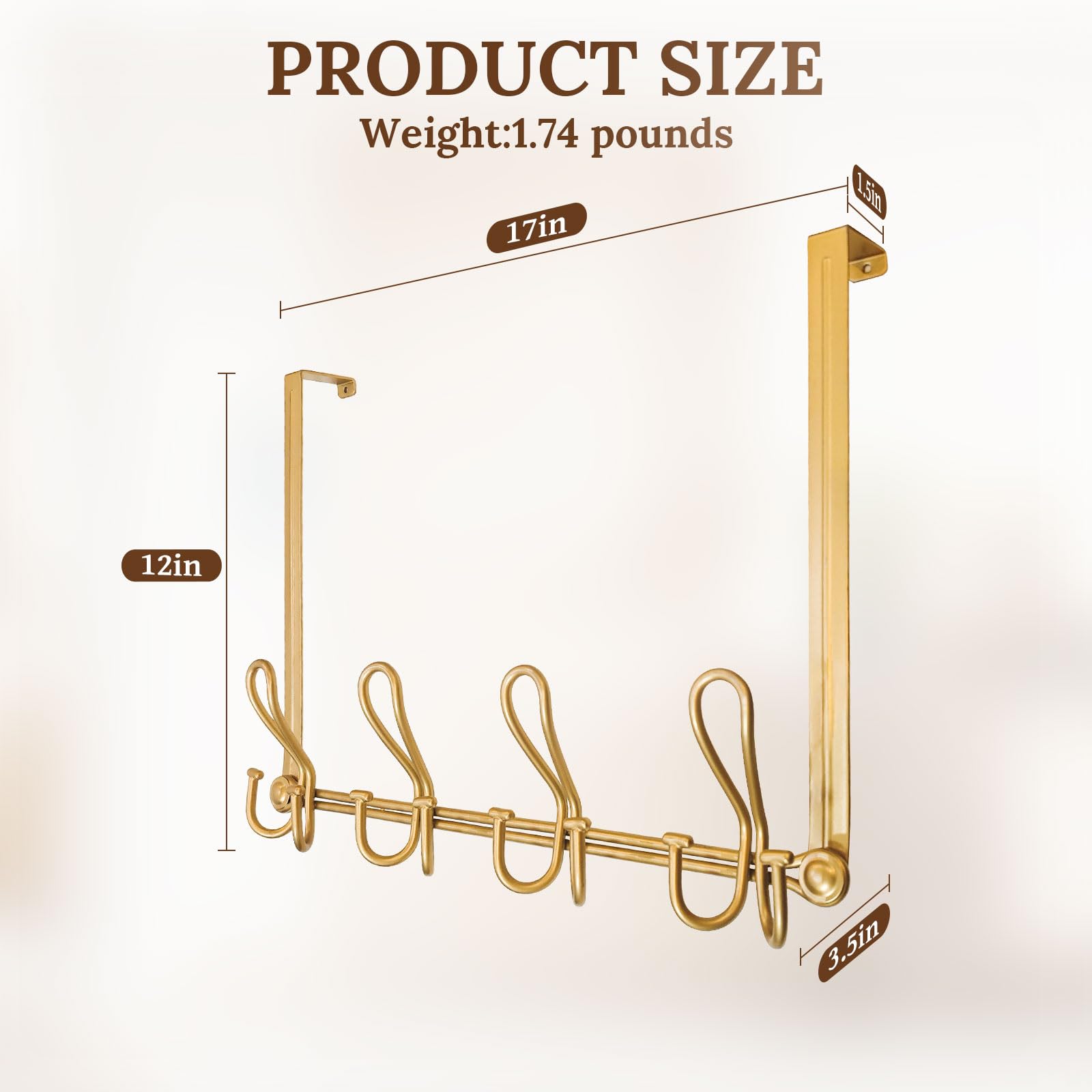FantasHome Over The Door Double Hooks – Silver Steel Organizer For Coats, Hats, Towels & Bags