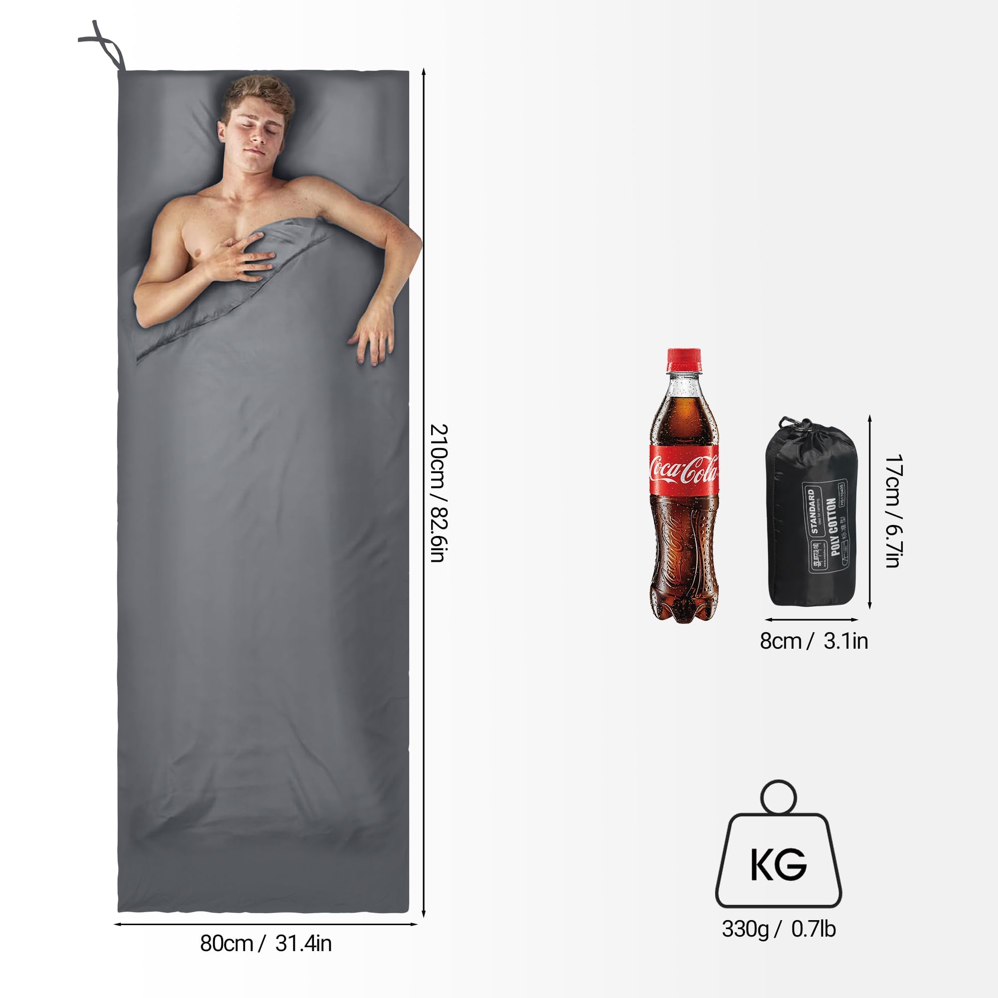 Himalaya 2-Pack Sleeping Bag Liners for Adults with Zippers, Machine Washable, Use as A Sheet, Sleep Sack Travel Camping Sheet for Backpacking, Hotel, Hostel Ultralight Sleep Bag Cover Travel