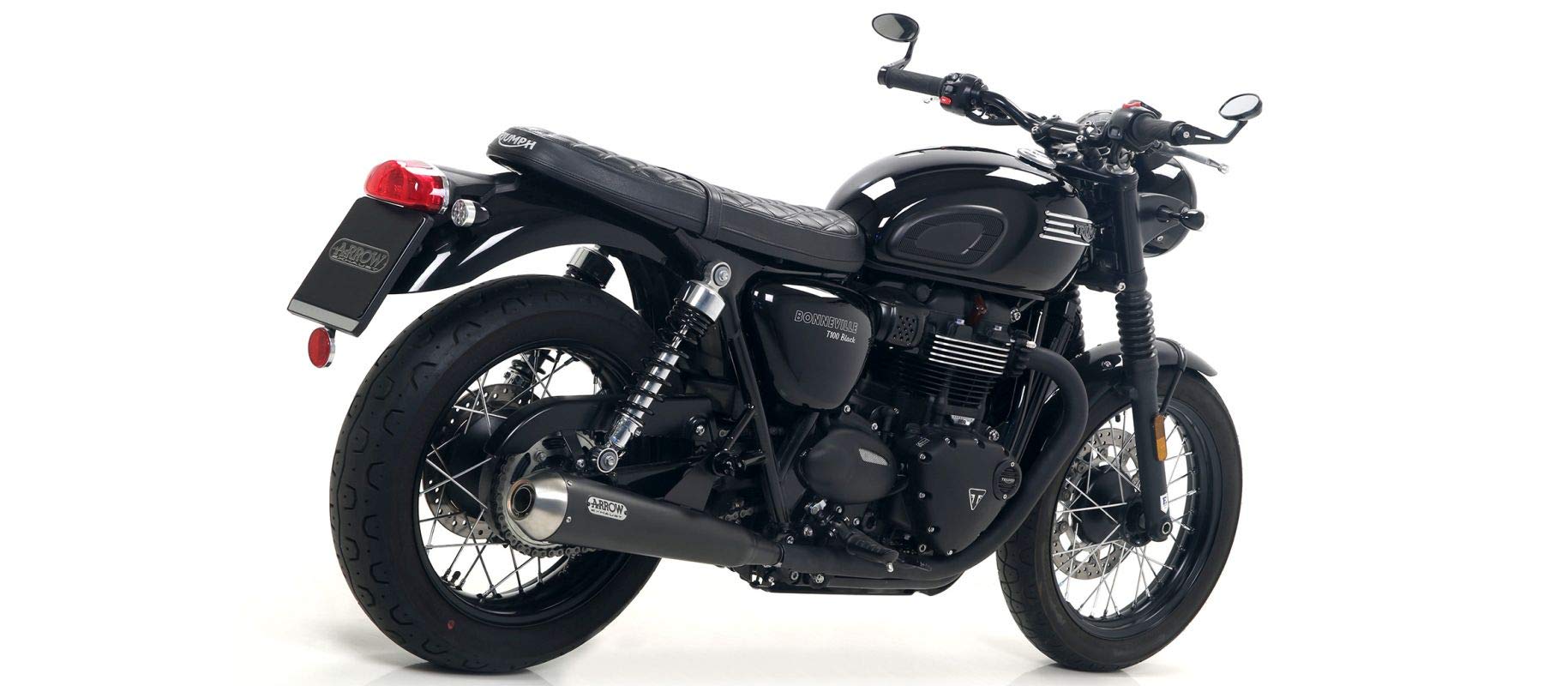ARROW MARMITTE PRO-​RACING INOX DARK TRIUMPH BONNEVILLE T120 '16 DX+​SX RIC.​ORIGINALE OMOLOGATE