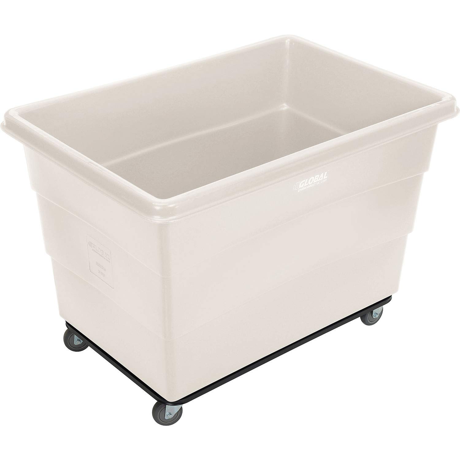 Global Industrial 20 Bushel Plastic Bulk Box Truck, Steel Chassis Base, White, 50-2/5