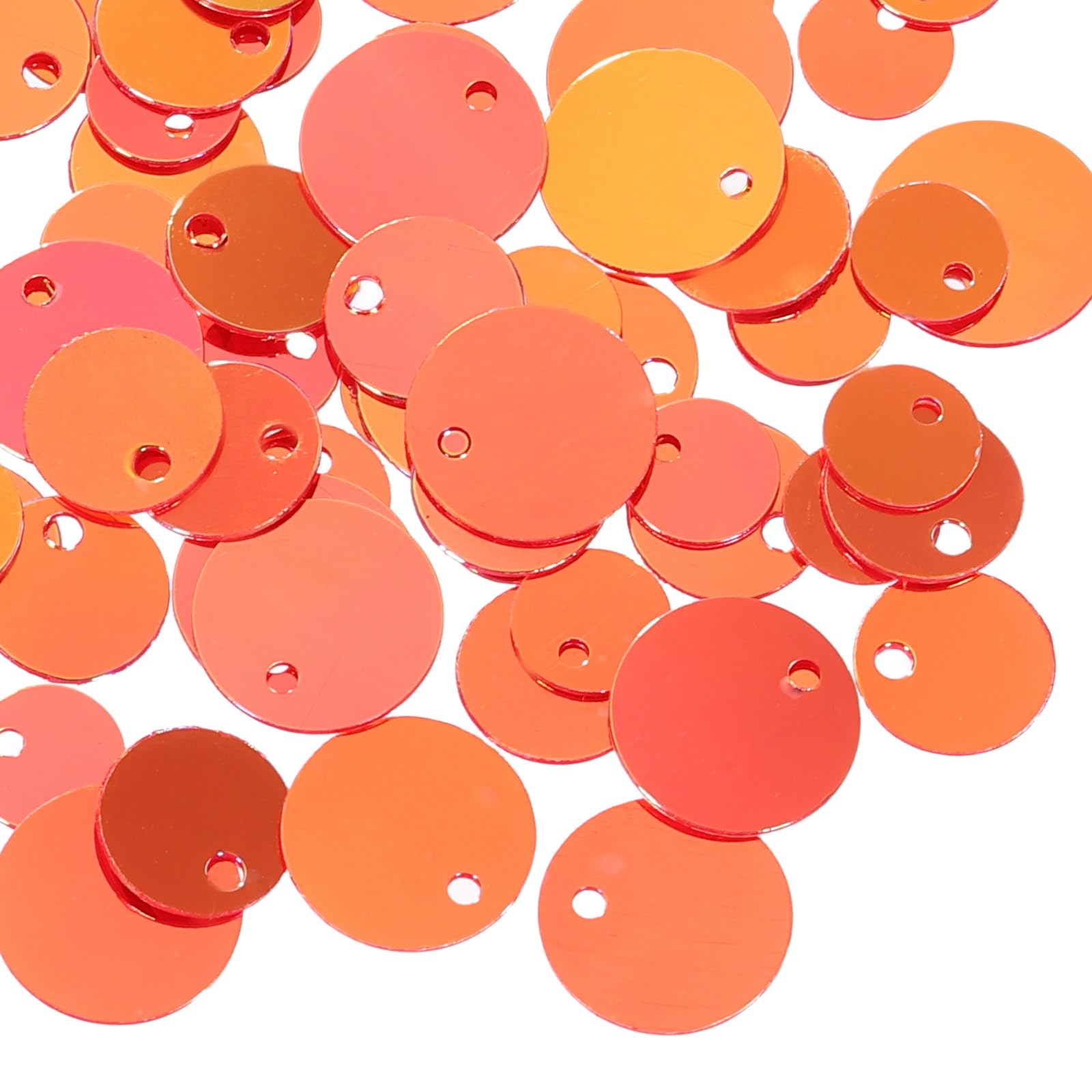 sourcing map 1500 Pcs Flat Round Sequins, 6/8/10mm Loose Paillettes Craft Sewing Sequins with Single Side Hole for DIY Embroidery Clothing Jewelry Making, Gold Tone Red โ image 1