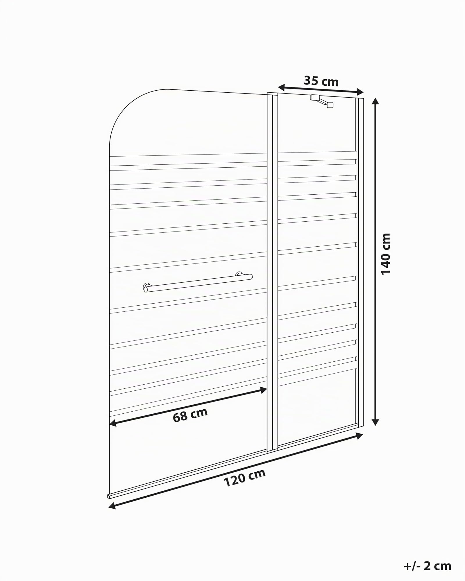 Mampara de baño minimalista con puerta de vidrio templado dorado 140 x 120 cm Tuapi