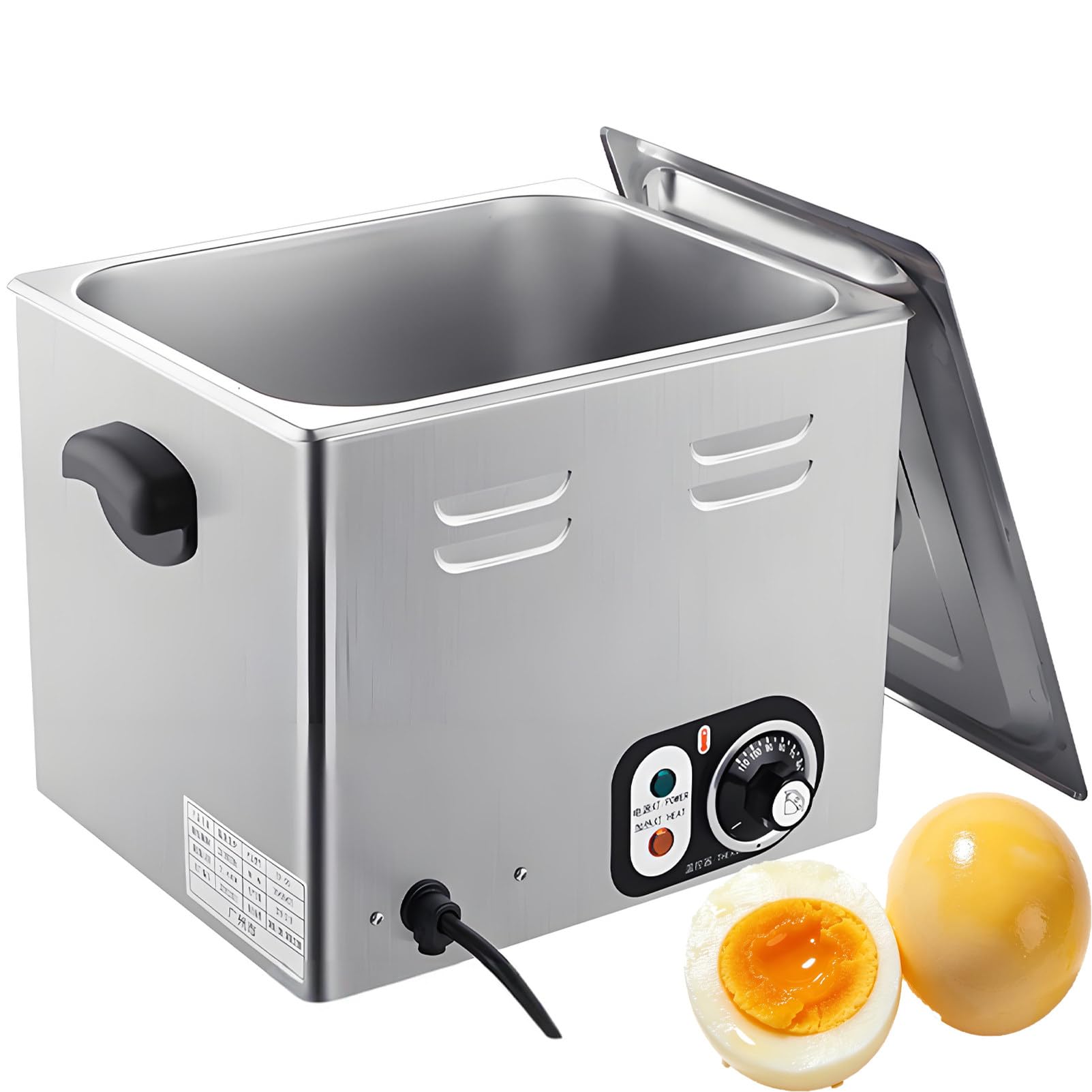 XNZJHPP High-Capacity Stainless Steel Egg Cooker - Commercial Tea Egg & Hot Spring Egg Boiler with Mesh Basket for Buffets, Tea Shops & Large Families - Timed Cooking (Standard Withgrid)