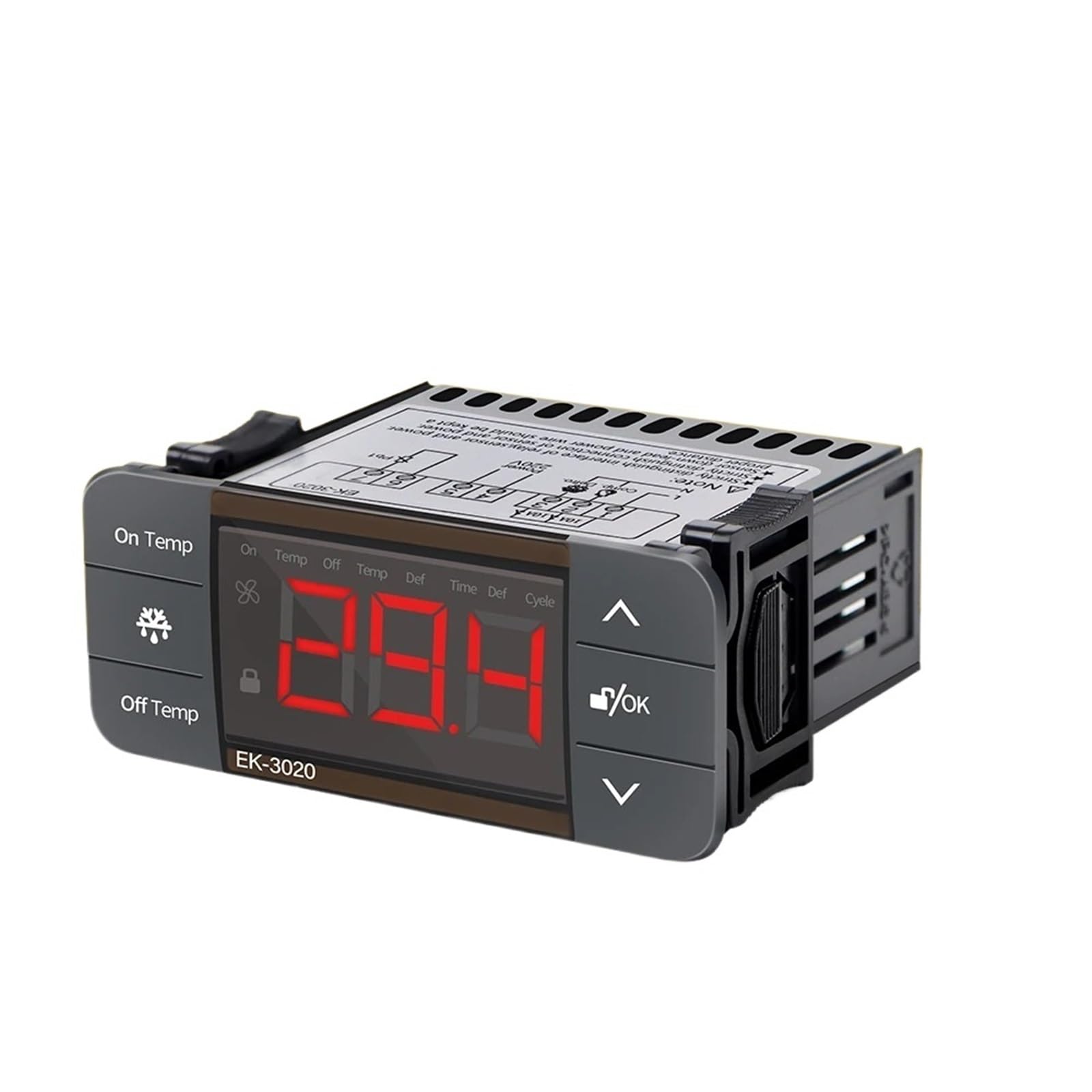 Cyfrowy regulator temperatury EK-3020, higrometr, termostat, dwa wyjścia przekaźnikowe 220 V dla inkubatora, grzałki i chłodnicy z sondą.(EK-3010)