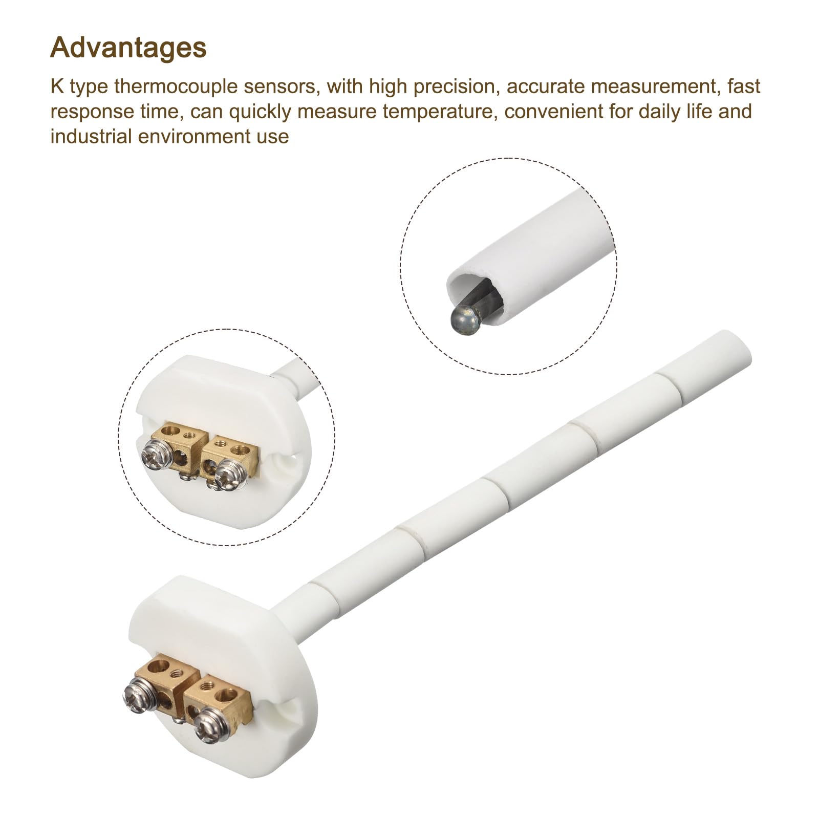 Kタイプセラミック窯炉プローブ熱電対センサー マッフル炉オーブン用 Amazon | MECCANIXITY 6インチ Kタイプ セラミック窯 炉プローブ 熱電