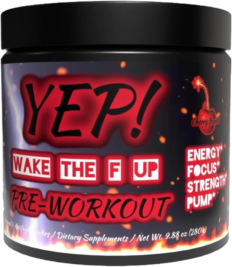 YEP Wake The Faith Up Advanced Pre Workout - Not Your Basic Preworkout with Bonus Ingredients - Customizable Dosing for Your Desired Intensity - Up to 40 Servings (Cherry Bomb)