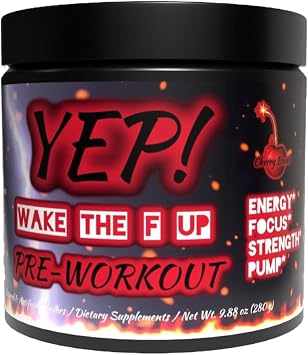 YEP Wake The Faith Up Advanced Pre Workout - Not Your Basic Preworkout with Bonus Ingredients - Customizable Dosing for Your Desired Intensity - Up to 40 Servings Cherry Bomb