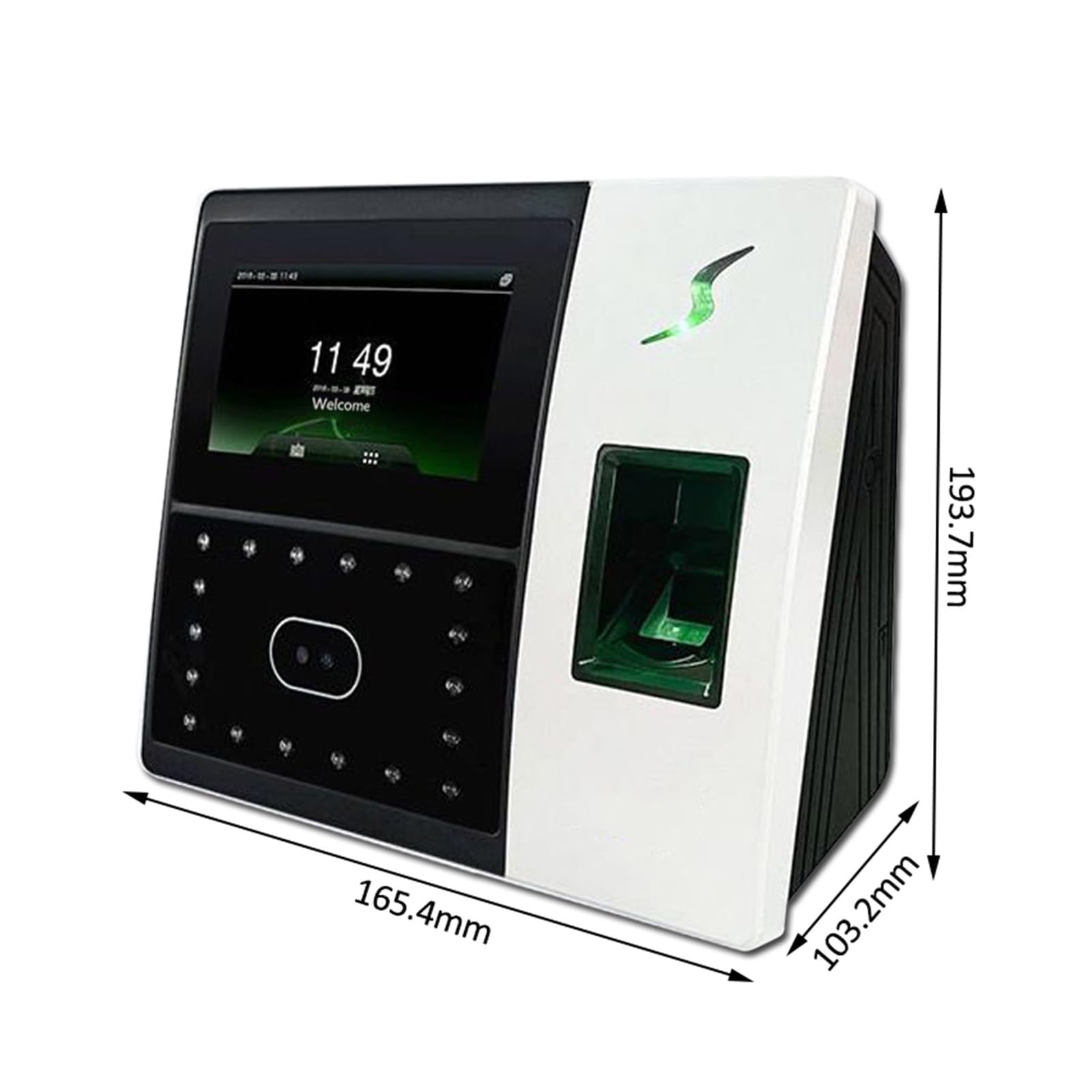 Control Horario Empleados, Reconocimiento y de Control de Acceso y Asistencia de Huellas Dactilares/IP USB grabación de Tiempo biométrico,Material de Oficina(IFace702-Battery-ID,A)