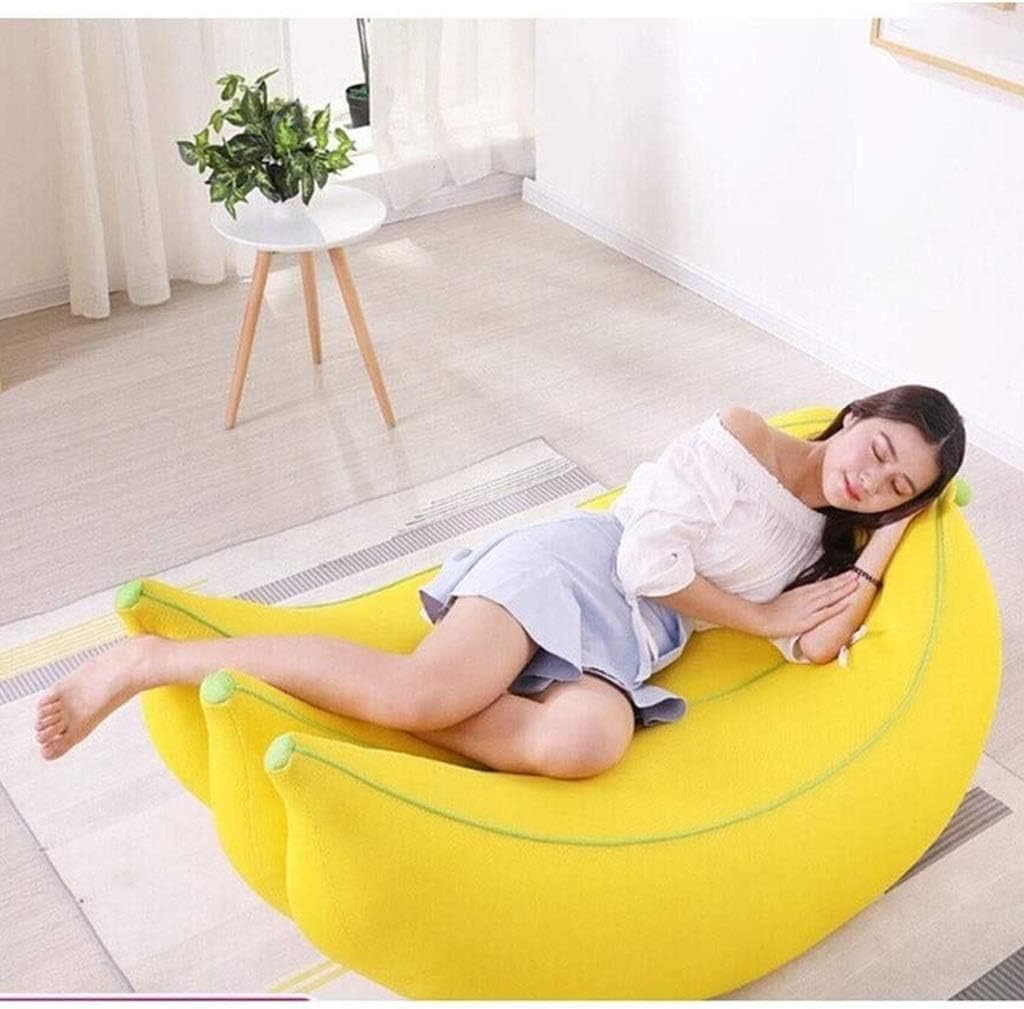 Cartoon Lazy Sofa, Cotton Linen Cute Beanbag Chair, Removable Small